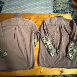 2  Vintage Mossy Oak Men's Camouflage Long Sleeve Cotton Hunting Shirt Size M